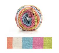 Yarns for Knitting and Crochet Rainbow Segment Dyed Yarn 5 Strand Wool DIY Handmade Knitted Hat(19)