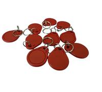 YARONGTECH 13.56MHz RFID Key Fob RF IC M1 Chip Card ISO14443A Token Tag for Electronic Smart Door Lock, Read Only (Pack of 10) (red)