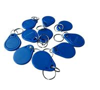 YARONGTECH M1 chip Tag 13.56MHZ ISO14443A RFID Key fob -10pcs (Blue-ID Printed)