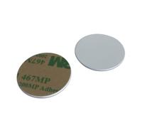 YARONGTECH M1 S50 Chip PVC 3M Adhesive Back Round RFID Coin tag 1mm Thick (Pack of 10) (Diameter 25mm)