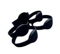 YARONGTECH rfid wrist bands 125Khz EM4100 TK4100 Read Only Door Entry Access control silicone rfid bracelet (Pack of 5) (Black)