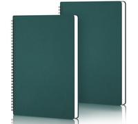 Yarotm A4 Blank Notebook - 2 PCS Plain Wirebound Notepads A4 21x29.2cm - 100g/m² Spiral Note Book 60 Sheet/120 Page - Dark Green Journal Note Pad Drawing Office