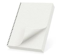 Yarotm A4 Grid Refill Paper - 90 Sheets 100GSM Squared 5mm Refillable Pages 21x29cm with 30 Holes - Graph Loose Leaf for A4 Ring Binder Notebook Pad Inserts