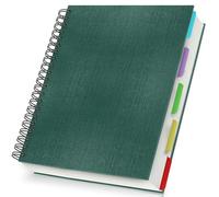 Yarotm A4 Hardback Notebook Lined - 120 Sheets 100gsm College Ruled 7mm Paper A4 Spiral Note Book Pad with Dividers - 21x28.5cm Dark Green Hardcover Wirebound Notepad for Office Women Man
