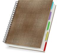 Yarotm A4 Notebook with Dividers - Spiral Bound Notepad A4 with 120 Sheets - Wirebound Hardback Journal Lined 7mm with 100GSM Cream Paper for Business, Office, School, Brown