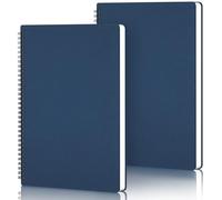 Yarotm A4 Plain Paper Notebook - 2 PCS Blank Wirebound Notepads Dark Blue - 100GSM Spiral Bound Note Book 21x29.2cm - 120 Page Journal Notepad A4 Writing Pads for Work Men