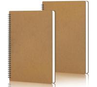 Yarotm A4 Spiral Blank Notebook - 2PCS 120 Pages 100GSM Thick Plain Paper Notebooks A4 Wirebound 21x29.2cm - Journal Notepad Kraft Cover for Daily Writing and Sketching