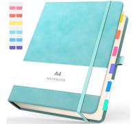 Yarotm A4 Squared Notebook - 1 PC 180 Sheets Graph Paper Notepad with 100gsm Grid 5mm Paper - 21.6x28.5cm PU Leather Pad Hardback Light Green - Square Note Book for Study Notes, Office, Gift