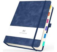 Yarotm A4 Squared Notebook - PU Leather Notepad 21.6x28.5cm - 100GSM Squared 5mm Paper Notebook A4 - Daily Writing Note Pads Diaries 360 Pages - A4 Journal Notebook Hardback Dark Blue