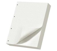 Yarotm A4 Squared Refill Paper - 150 Sheets 28x21.5cm Refillable Grid 5mm Inserts 100GSM for Journal, Folder - 4 Hole Punched Loose Leaf Pages for A4 4-Ring Binder Notebook, Organiser