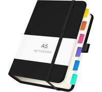 Yarotm A5 Notebook Plain - PU Leather Notebook A5-14x21cm Black Notepad Hardcover - 100g/m² Unlined Paper Notebook - A5 Note Book 360 Pages Blank Notepads Travel Journal Planner