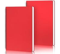 Yarotm Graph Paper Notebook A4-2 PCS Squared Wirebound Notebooks 21x29.2cm - 100g/m² Grid 5mm Note Pad A4-120 Pages Red Journal Spiralbound Notepads Travel Diaries Writing