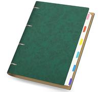 Yarotm Leather Notebook A4 - Ring Binder Lined Notebook - Spiral Binder A4 Notepad 21.5x28cm - 100GSM Refillable Lined Notebook 300 Pages - Loose Leaf Binder Diary Travel Journal, Green