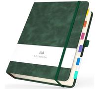 Yarotm Leather Notebook A4 - Squared Paper Notebook A4 21.6x28.5cm - PU Leather Grid Notepad 360 Pages - 100GSM Squared Journal Notebook for Travel Diary, Green