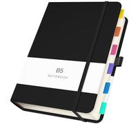 Yarotm Notebook B5 Lined - Black PU Leather Journal B5 Writing Pads & Diaries, Thick 100gsm Cream Paper Hardcover Notepad with 7mm Lines - 360 Pages Ruled Note Book