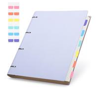 Yarotm PU Leather Ring Binder A4-150 Sheets/ 300 Pages 100gsm Graph 5mm Paper A4 Refillable Notepad Journal 4 Ring Bound - 21.5x28cm Square Note Book Pad Hardback for Project Maths, Light Purple