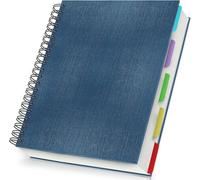 Yarotm Spiral Notebook A4 with Dividers - A4 Hardback Journal with 120 Sheets of 100GSM Cream Paper - Spiralbound Ruled Notepad Hardcover - Thick Lined 7mm Paper Pad for School, Office, Royal Blue