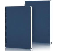 Yarotm Squared Paper Notebook A4-2 Pieces 100GSM Graph Paper Spiral Notepads A4 21x29.2cm - 120 Pages Wirebound Note Books - Grid Journal Note Pad Dairy Writing, Dark Blue