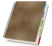 Yarotm Squared Paper Notebook A4 - Hardback Journal with Dividers and 120 Sheets of 100GSM Cream Grid Paper - Spiralbound Hardcover Notepad A4 Graph 5mm for School, Office, and Home, Brown