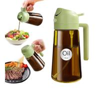 YARRAMATE 16oz/470ml Light-Blocking Dark Oil Sprayer for Cooking, 2-in-1 Olive Dispenser Bottle, Premium Amber Glass, Food-Grade Mister for Air Fryer, BBQ, Kitchen Use (Green)