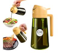 YARRAMATE 16oz/470ml Light-Blocking Dark Oil Sprayer for Cooking, 2-in-1 Olive Dispenser Bottle, Premium Green Glass, Food-Grade Mister for Air Fryer, BBQ, Kitchen Use (Orange)