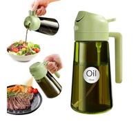 YARRAMATE 16oz/470ml Light-Blocking Dark Oil Sprayer for Cooking, 2-in-1 Olive Dispenser Bottle, Premium Green Glass, Food-Grade Mister for Air Fryer, BBQ, Kitchen Use (Green)