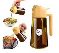 YARRAMATE 16oz/470ml Light-Blocking Dark Oil Sprayer for Cooking, 2-in-1 Olive Dispenser Bottle, Premium Amber Glass, Food-Grade Mister for Air Fryer, BBQ, Kitchen Use (Orange)