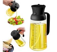 YARRAMATE 18oz/550ml Olive Oil Sprayer Mister with Measuring Scale, 2-in-1 Glass Bottle Dispenser for Cooking, Pour and Spray, Kitchen Use for Air Fryer, BBQ (Black)