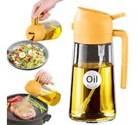YARRAMATE 2-in-1 Olive Oil Sprayer Glass Bottle Dispenser, 16oz/470ml Capacity, Premium Nozzle for Cooking, Pour and Spray, Kitchen, Air Fryer, BBQ (Orange)