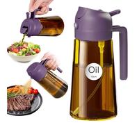 YARRAMATE 470 ml Light Blocking Dark Oil Sprayer for Cooking, 2-in-1 UV Protection Oil Atomiser for Kitchen, Amber Glass Oil Bottle, Food Safe Spray Bottle for BBQ (Sky Blue)