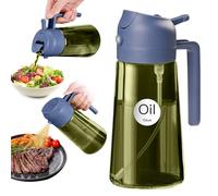 YARRAMATE 470 ml Light Blocking Dark Oil Sprayer for Cooking, 2-in-1 UV Protection Oil Atomiser for Kitchen, Green Glass oil Bottle, Food Safe Spray Bottle for BBQ (Navy)