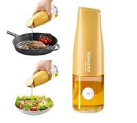 YARRAMATE Auto Flip Olive Oil Dispenser Bottle for Kitchen - 17oz/500ml Cooking Glass Cruet with Pourer, Vinegar, Soy Sauce Container (Orange), Labels