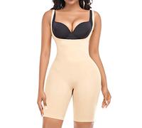 YARRCO Seamless Bodysuit Shapewear for Women Tummy Control Shaping Bodysuits Slimming Full Fajas Body Shaper Thigh Slimmer Shorts (Nude-Underbust, S)