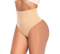 YARRCO Tummy Control Thong Shapewear for Women High Waist Control Knickers Tummy Tucking Thong Knickers Slimming Pants Shaping Underwear Seamless Butt Lifter Panties