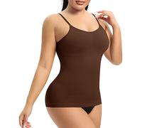 YARRCO Women's Shape Undershirt Tummy Control Shirt Shapewear Strappy Top Spaghetti Straps Shaping Bra Shirt Shaping Top Body Shaper Seamless Figure Shaping Tank Top, brown, XXL