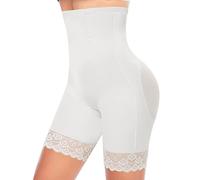 YARRCO Women's Tummy Control Underpants, Lace Bodice Pants, Body Shaper (White, M)