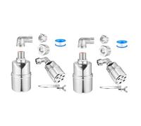 Yarryuter 1/2inch 3/4inch 1inch Automatic Float Valve, 304 Stainless Steel Fully Automatic Water Level Control Float Valve, 2 Set