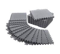 Yarryuter 12 Pack Floor Exercise Mat for Home Gym or Floor Padding for Yoga, Weights Gym Equipment Gray