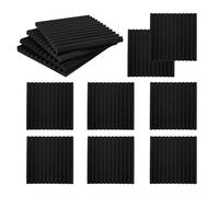 Yarryuter 12 Pack Self-Adhesive Acoustic Panels, Sound Proof Foam Panels, High Density Soundproofing Wall Panels for Home(Black)