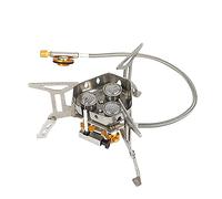 Yarryuter 1Set Outdoor Portable Three Head Stove Camping Windproof Stove Camping Picnic Outdoor Foldable Stove Silver Without Adapter