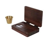 Yarryuter 24 Grid Wooden Watercolor Palette Walnut Wood Travel Watercolor Palette Foldable Empty Palette Box Paint Tray