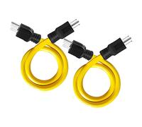 Yarryuter 2Ft 3 Prong Plug to Plug Double Male Extension Cord,12AWG 125V NEMA 5-15P to 5-15P Cord Adapter, RV, for Transfer Switch