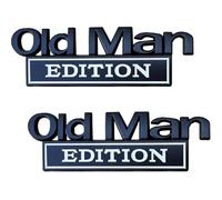 Yarryuter 2PCS Waterproof Rustproof Car Emblems 3D Metal Stickers Old Man Addition Edition Badges Adhesive Car Accessories D