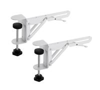 Yarryuter 2pcs White Foldable Desk Extender Clamp Computer Keyboard Tray Clamp for Home/Office DIY Wooden Desk Extender Board