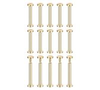 Yarryuter 30Pack Brass Chicago Screws, 30x8mm Flat Head Screw Back Binding Post Nail Stud Rivets Fastener for DIY