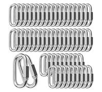 Yarryuter 30PCS M6 Quick Links Chain Links Connector Carabiner Clips,Screw Lock Oval Locking Carabiner for Safety Chain Hammock