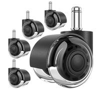 Yarryuter 5 PCS Office Chair Wheels,Replacement Soft Mute Desk Caster Wheels 2 Inch Steel+Rubber for Work & Gaming Chair, Heavy Duty and Safe Rolling