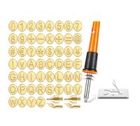 Yarryuter 56 Pieces Wood Burning Tip Letter Wood Burning Tip Set Including Alphabet Number Symbol UK Plug