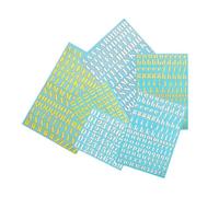 Yarryuter 6 Sheets 9mm Alphabet Number Stickers Set Kit Mini Letters Stickers Glitter Alloy Self Adhesive Stickers Set for Epoxy Resin