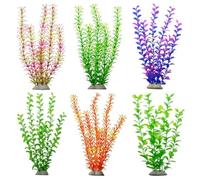 Yarryuter 6Pcs Aquarium Landscape Decoration Set Kit Simulation Plant Scenery Aquatic Plastic Aquatic Silk Flower Aquarium Decoration Set Kit